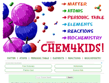 Tablet Screenshot of chem4kids.com